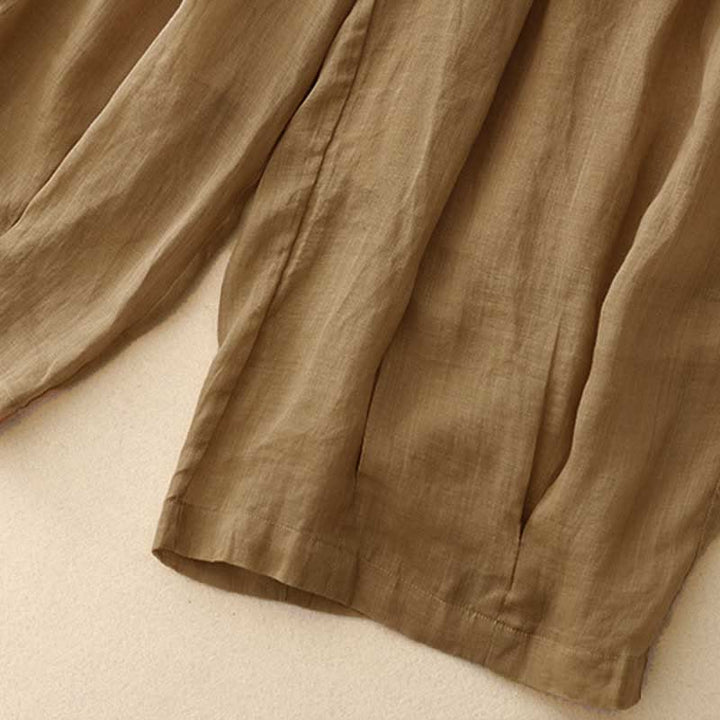 Buddha Stones Casual Loose Double Layer 7-8 Length Cropped Pants Women's Pants With Pockets - image 1