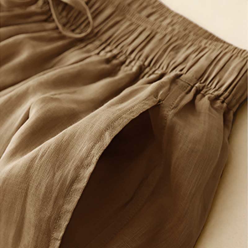 Buddha Stones Casual Loose Double Layer 7-8 Length Cropped Pants Women's Pants With Pockets - image 2