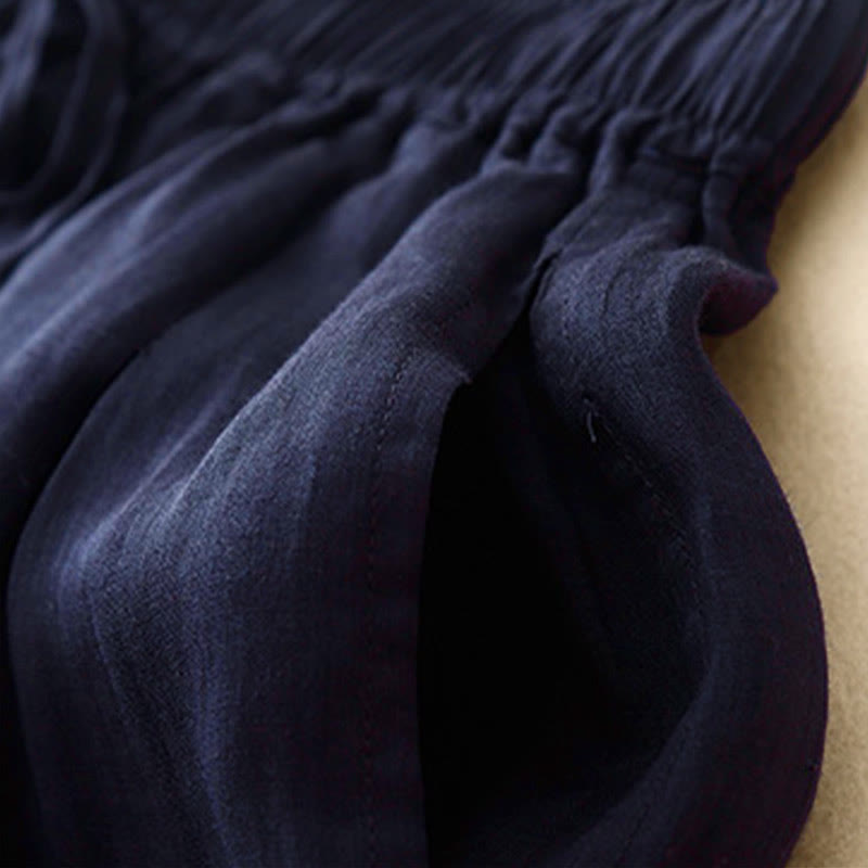 Buddha Stones Casual Loose Double Layer 7-8 Length Cropped Pants Women's Pants With Pockets - image 9