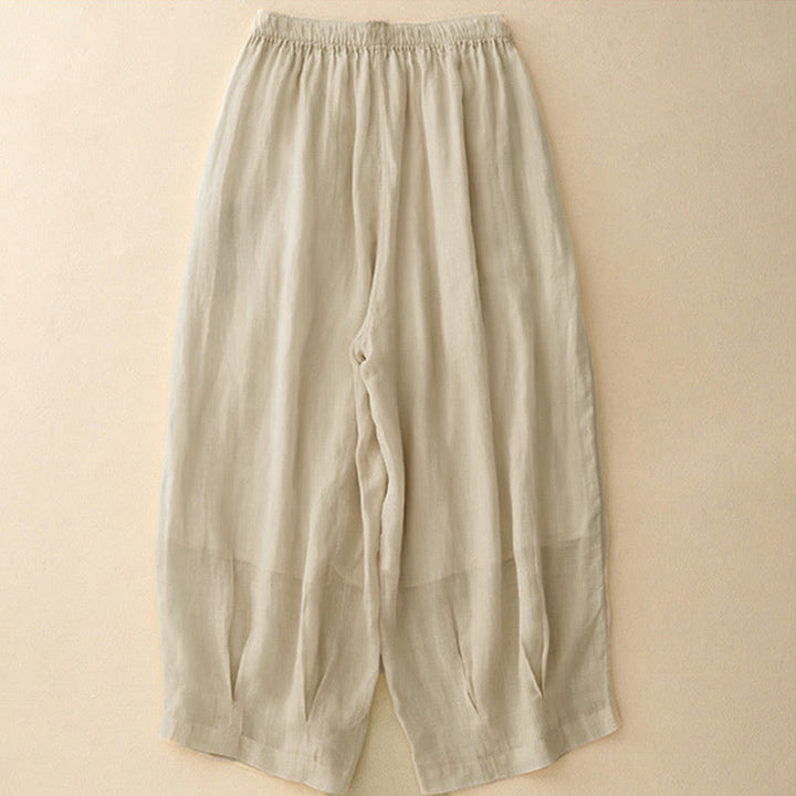 Buddha Stones Casual Loose Double Layer 7-8 Length Cropped Pants Women's Pants With Pockets - image 25