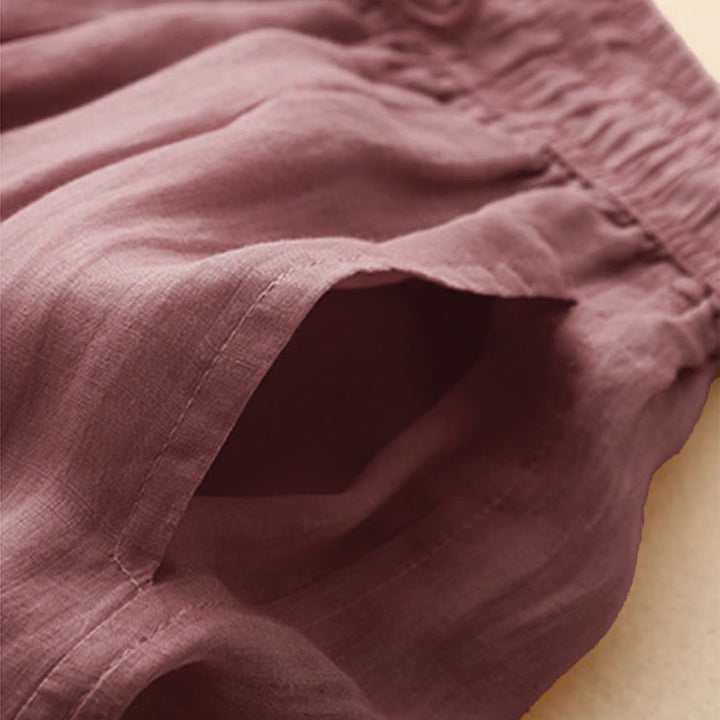 Buddha Stones Casual Loose Double Layer 7-8 Length Cropped Pants Women's Pants With Pockets - image 18