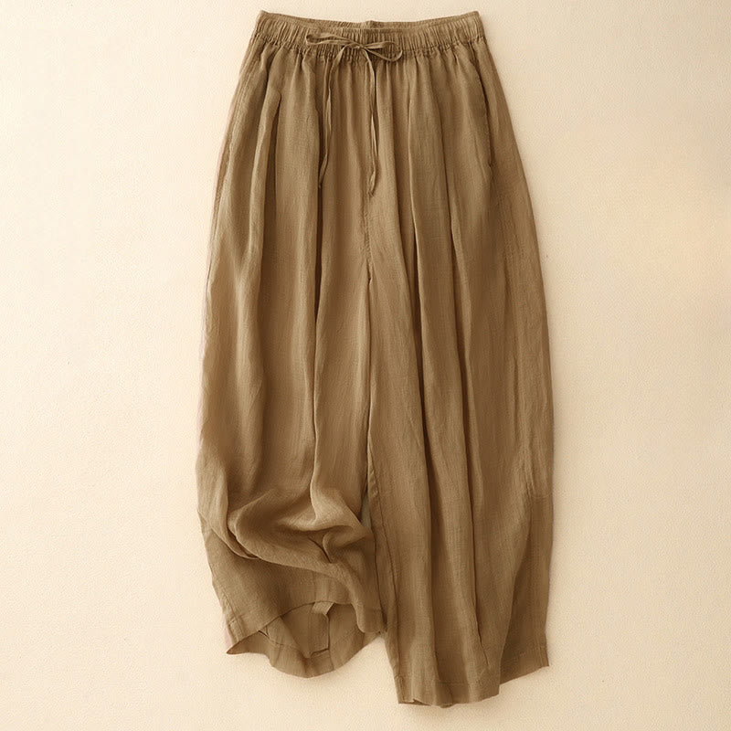 Buddha Stones Casual Loose Double Layer 7-8 Length Cropped Pants Women's Pants With Pockets - Peru - US8-10，UK/AU12-14，EU40-42 (2XL) - image 0