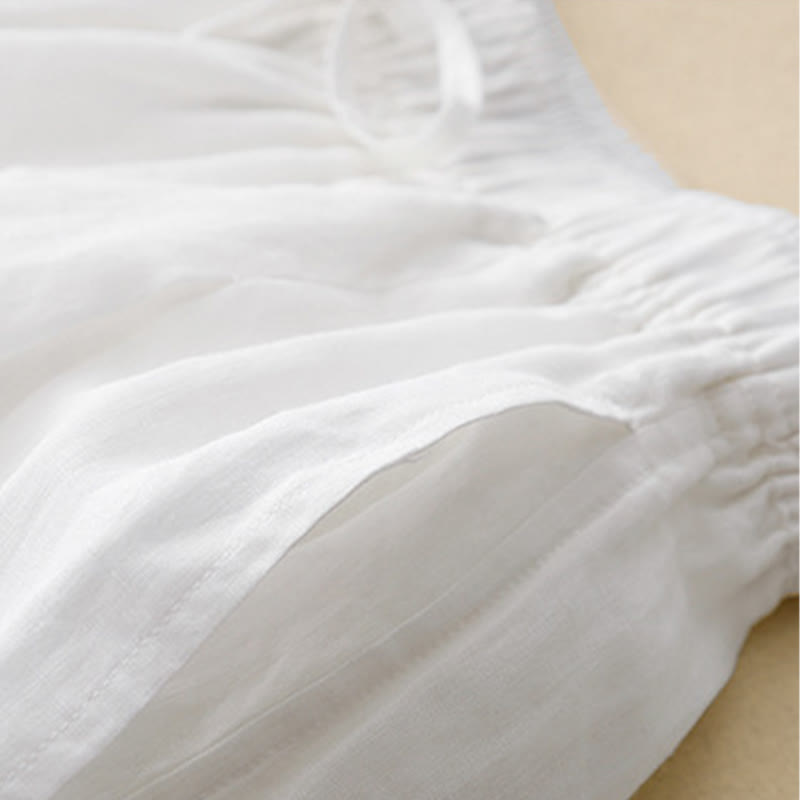 Buddha Stones Casual Loose Double Layer 7-8 Length Cropped Pants Women's Pants With Pockets - image 12