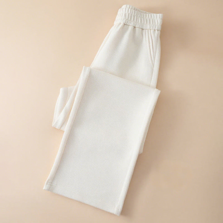 Buddha Stones Women's Plain High Waist Design Wide Leg Cotton Pants With Pockets - image 5