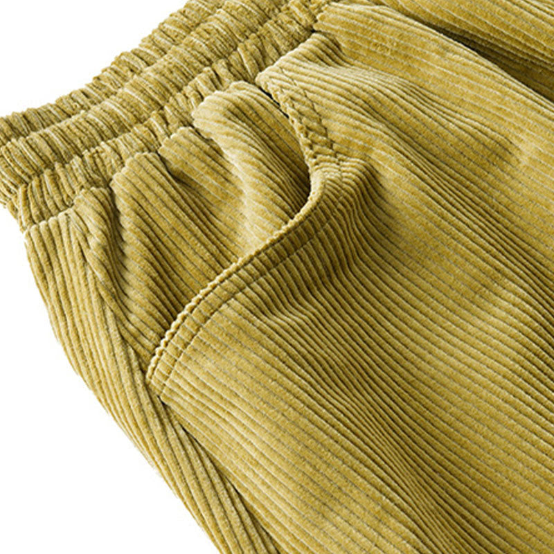 Buddha Stones Women's Fall Plain Ankle-Length Simple Design Corduroy Pants With Pockets - image 14