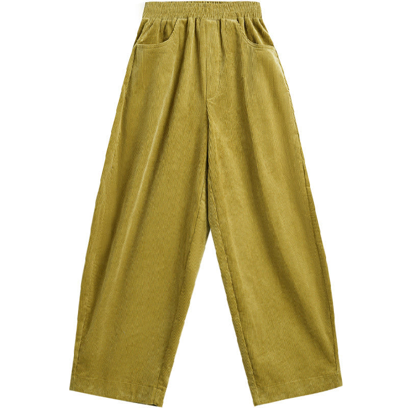 Buddha Stones Women's Fall Plain Ankle-Length Simple Design Corduroy Pants With Pockets - image 18