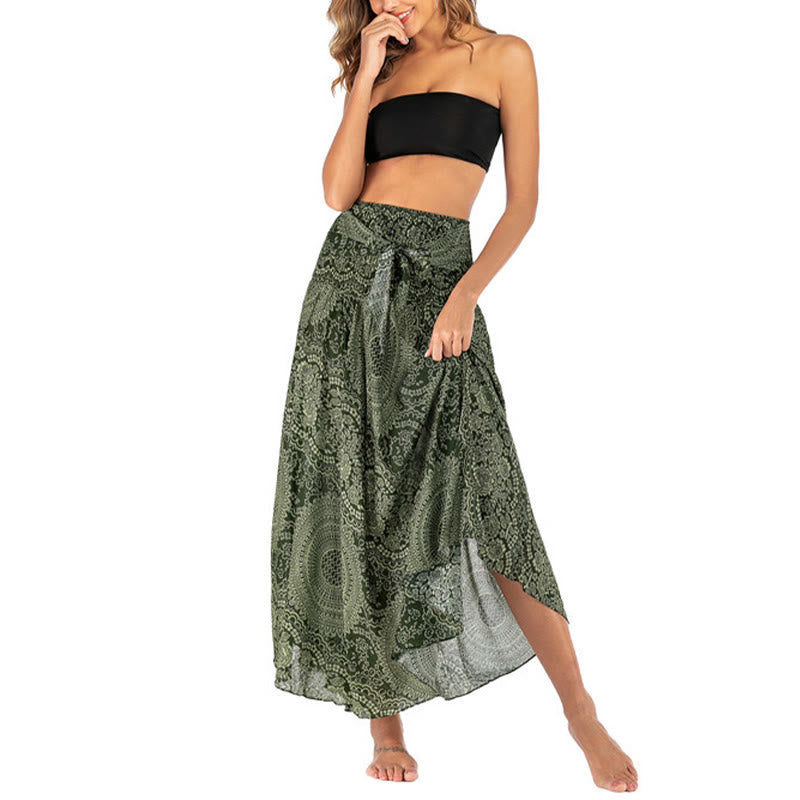 Buddha Stones Two Style Wear Boho Compass Rose Flower Skirt Dress - image 3