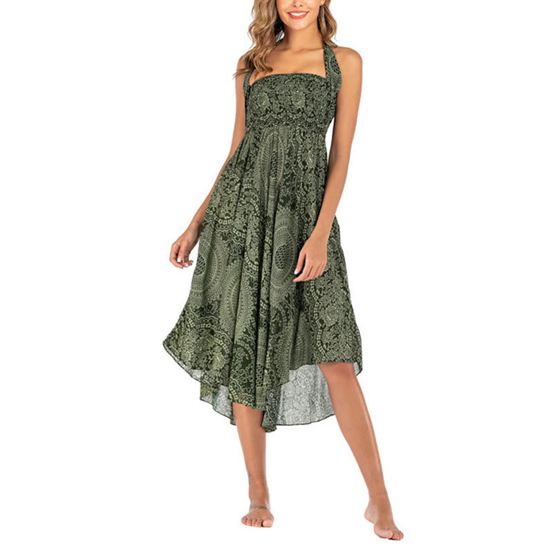 Buddha Stones Two Style Wear Boho Compass Rose Flower Skirt Dress - image 9