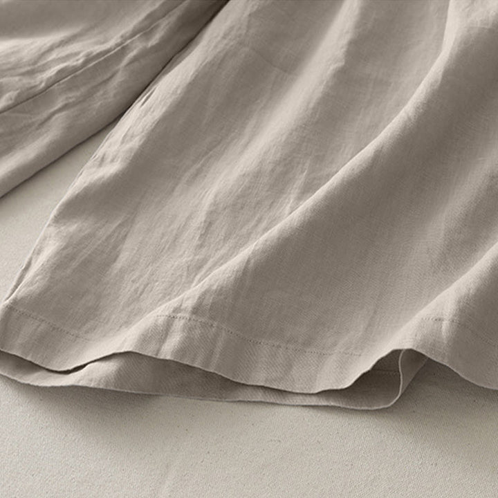 Buddha Stones Casual Plain Tucker Pleats Elastic Women's Polyester Wide Leg Pants With Pockets - image 15