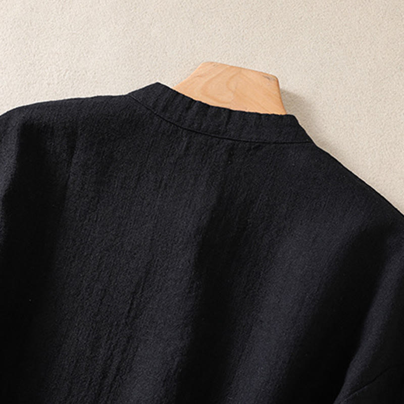 Buddha Stones Casual Buttons Crew Neck Women's Long Sleeve Shirt With Pockets - image 14
