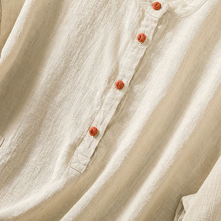 Buddha Stones Casual Buttons Crew Neck Women's Long Sleeve Shirt With Pockets - image 22