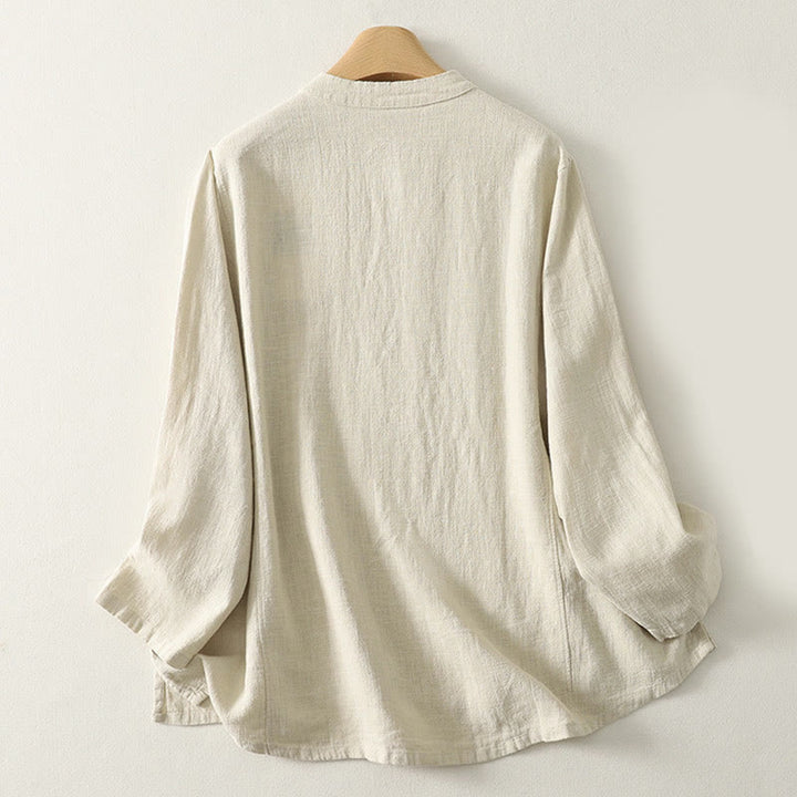 Buddha Stones Casual Plain Frog-buttons Women's Long Sleeve Shirt - image 7