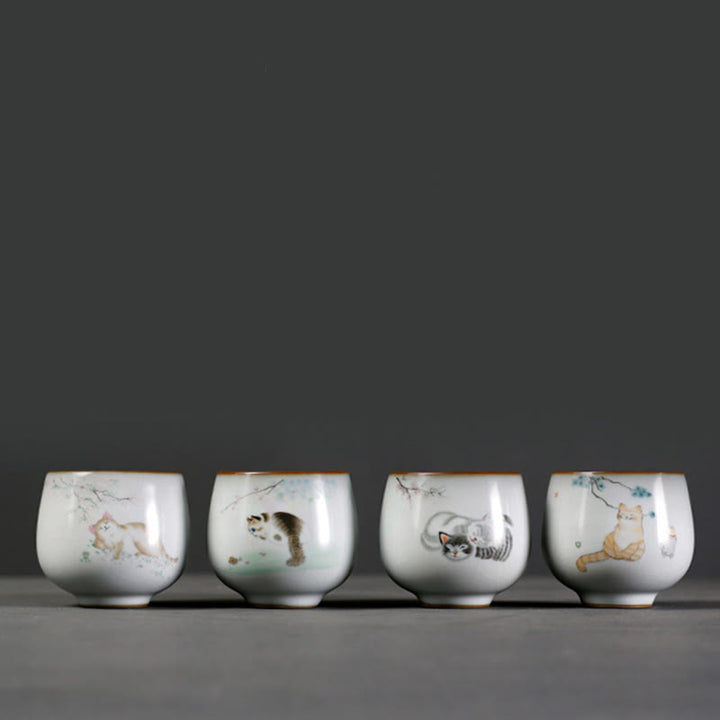 Buddha Stones Cute Cat Branches Teacup Kung Fu Tea Cup With Gift Box - image 10