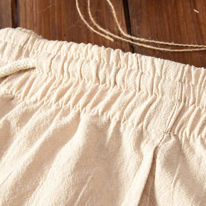 Buddha Stones Pure Color Long Sleeve Top Pants Clothing Men's Set - image 5