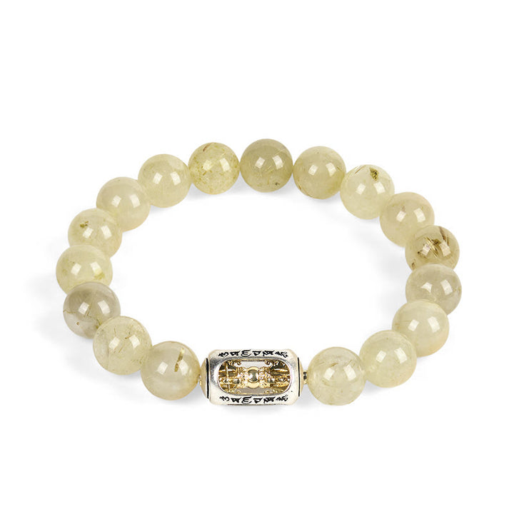 Buddha Stones Natural Citrine Om Mani Padme Hum Prosperity Bracelet - image 4