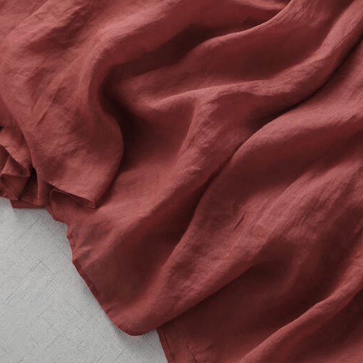 Buddha Stones Embroidery Patchwork Long Puff Sleeve Drawstring Midi Dress With Pockets - image 5