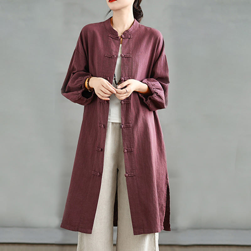 Buddha Stones Casual Frog-button Women's  Coat With Pockets - image 1