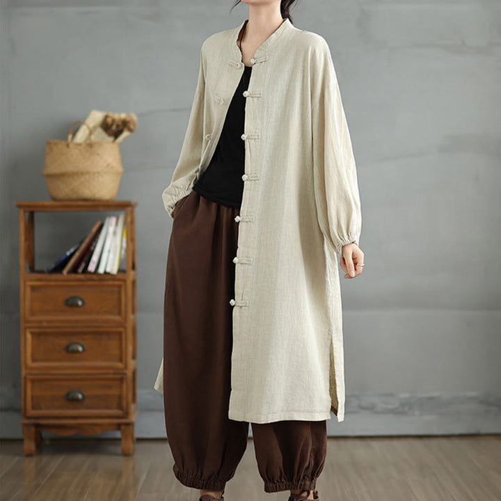 Buddha Stones Casual Frog-button Women's  Coat With Pockets - image 15