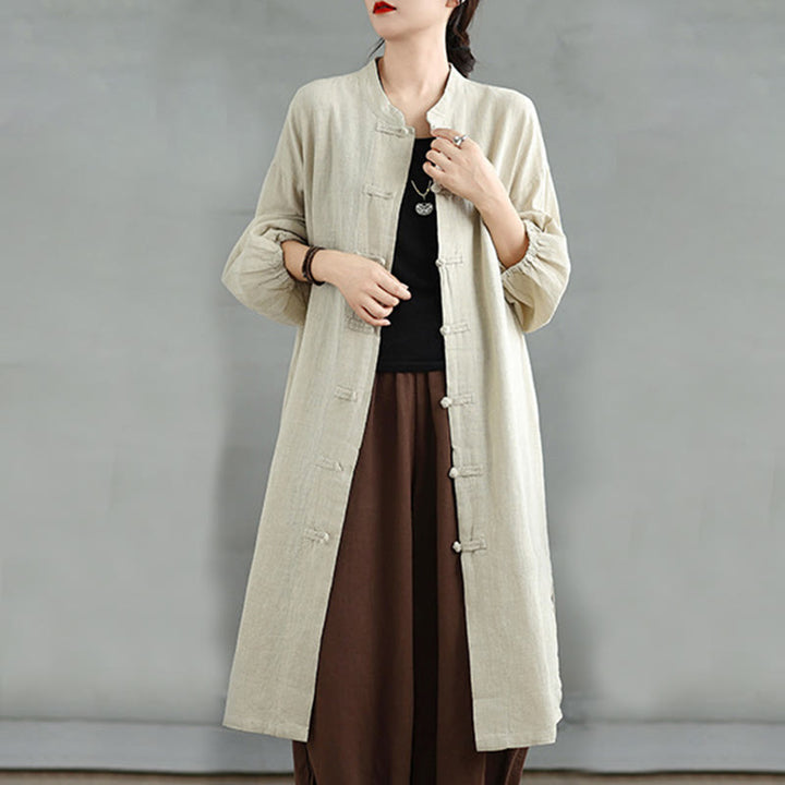 Buddha Stones Casual Frog-button Women's  Coat With Pockets - image 14