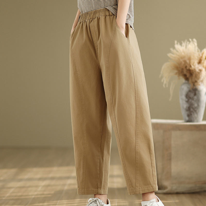 Buddha Stones Casual Elastic Waist Women's Polyester Harem Pants With Pockets - image 4