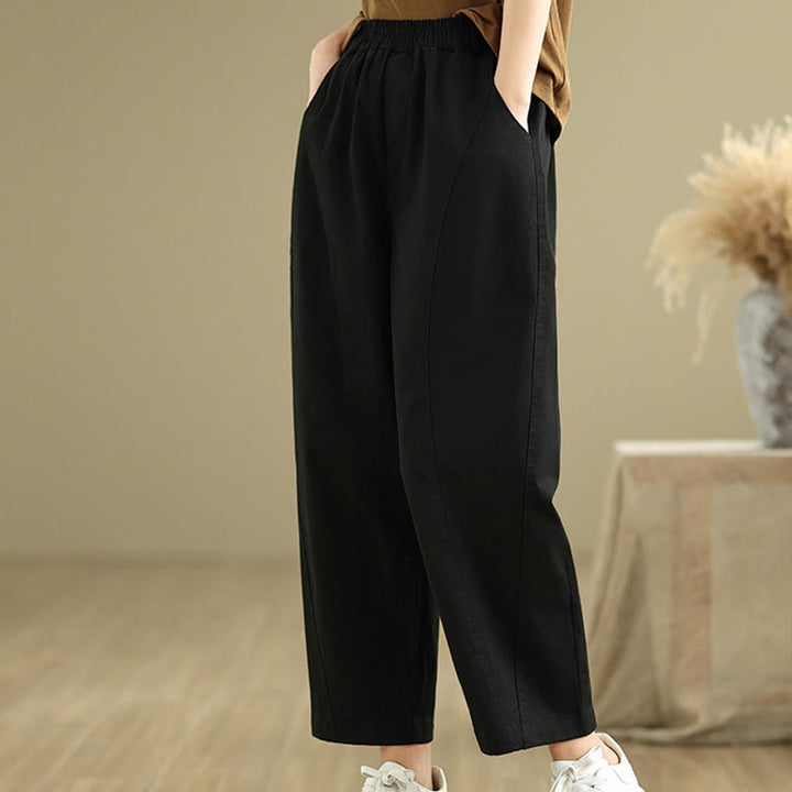 Buddha Stones Casual Elastic Waist Women's Polyester Harem Pants With Pockets - image 11