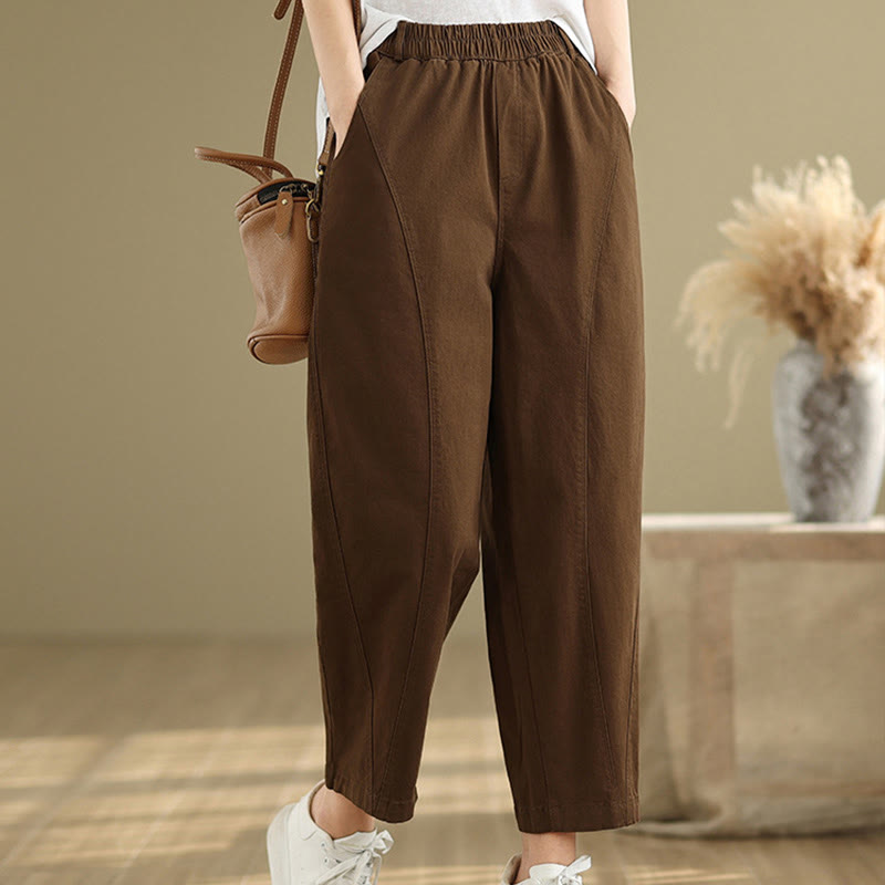 Buddha Stones Casual Elastic Waist Women's Polyester Harem Pants With Pockets - Sienna - US8-10，UK/AU12-14，EU40-42 (2XL) - image 15