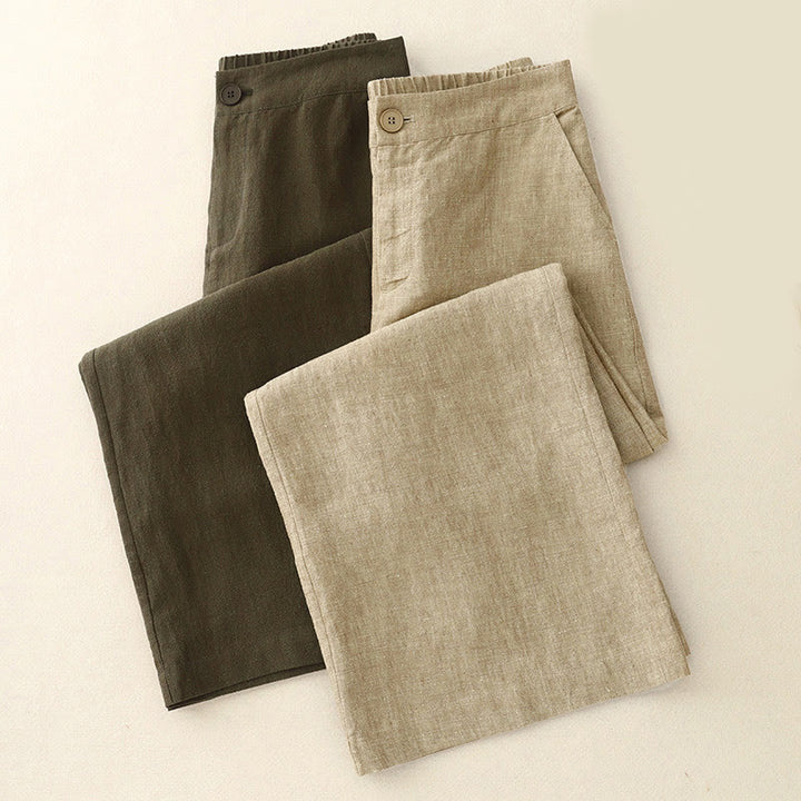 Buddha Stones Casual Plain Women's Elastic Waist  Wide Leg Pants With Pockets - image 13