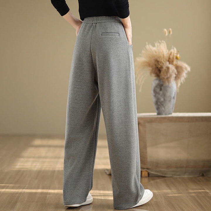 Buddha Stones Casual Thickening Women's Polyester Straight Leg Pants With Pockets - image 11