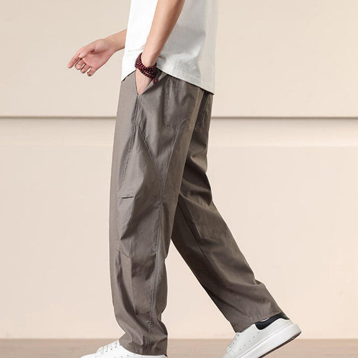 Buddha Stones Commute Spring Solid Color Drawstring Men's Harem Pants With Pockets - image 30