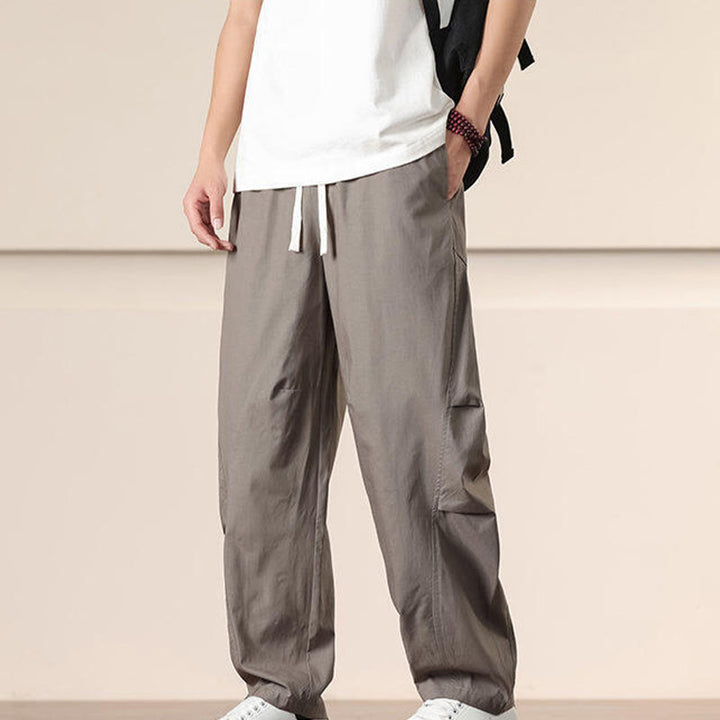 Buddha Stones Commute Spring Solid Color Drawstring Men's Harem Pants With Pockets - image 31
