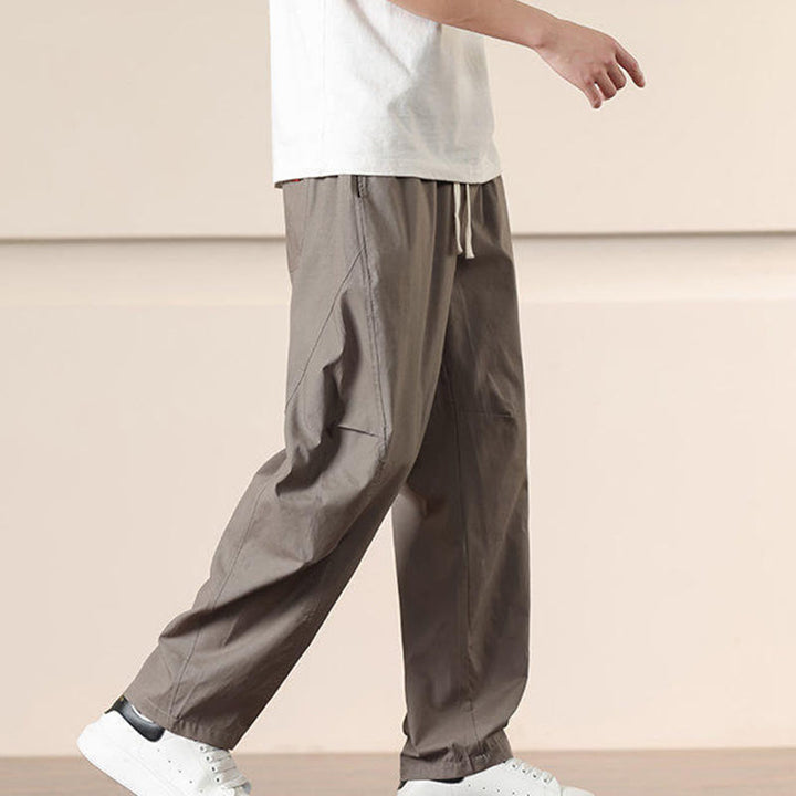 Buddha Stones Commute Spring Solid Color Drawstring Men's Harem Pants With Pockets - image 29