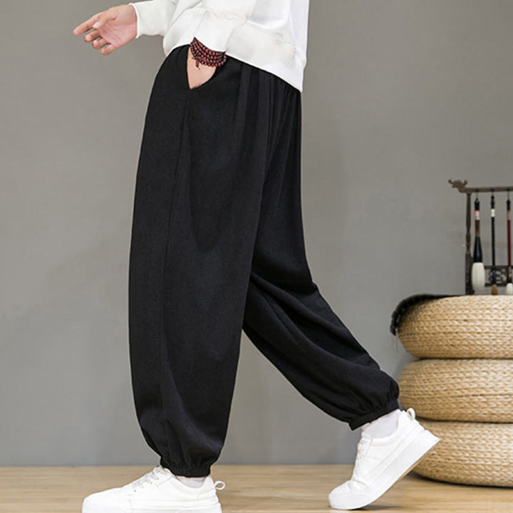Buddha Stones Commute Plain Men's Thermal Fleece-Lined Ankle-Length Pants With Pockets - image 11
