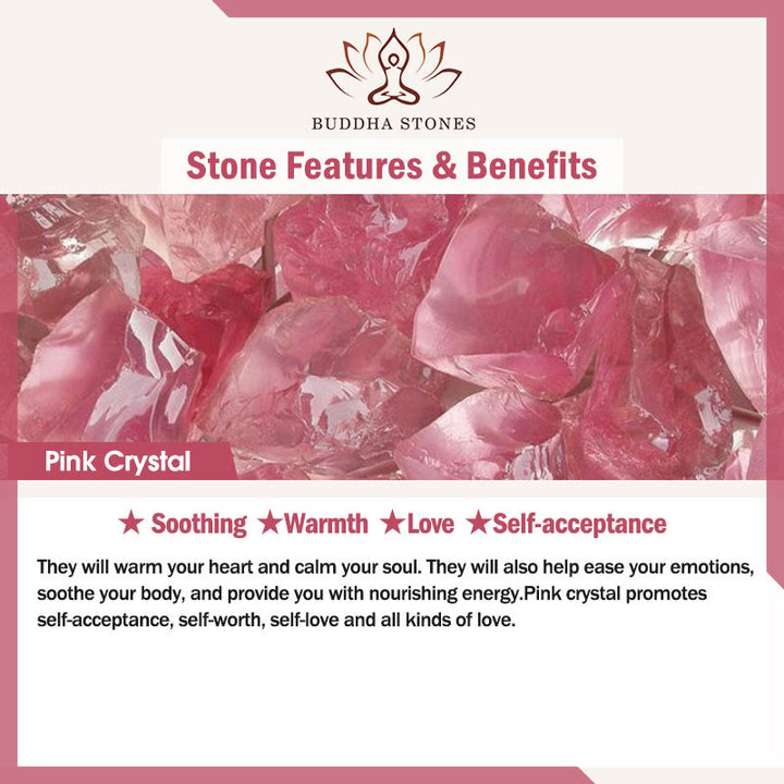 Buddha Stones 925 Sterling Silver Lotus Design Natural Pink Crystal Soothing Bracelet - image 6