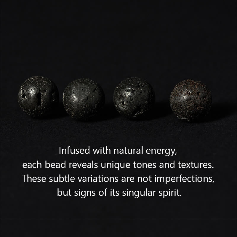 Buddha Stones Natural Lava Rock Buddha Face Support Bracelet - image 5