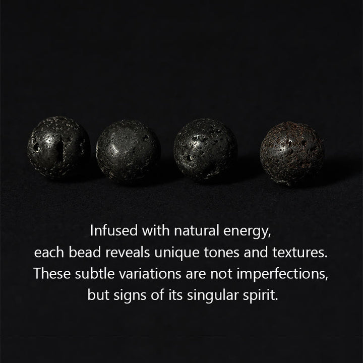 Buddha Stones Natural Lava Rock Buddha Face Support Bracelet - image 5