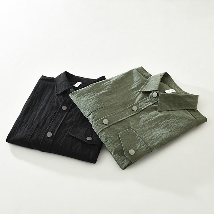 Buddha Stones Daily Long Sleeve Buttons Simple Design Men's Shirt With Pockets - image 15