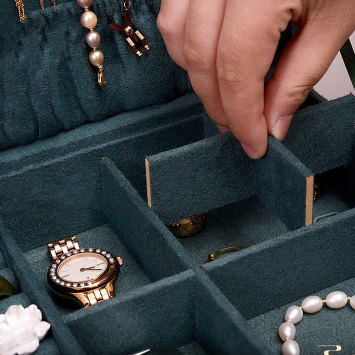 Buddha Stones Simple Design Jewelry Box Organizer Single Layer Flannel Jewelry Storage Box With Lock - image 8