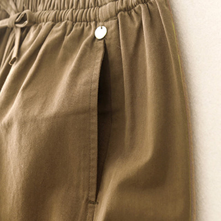 Buddha Stones Plain 7-8 Length Women's Harem Cotton Pants With Pockets - image 2