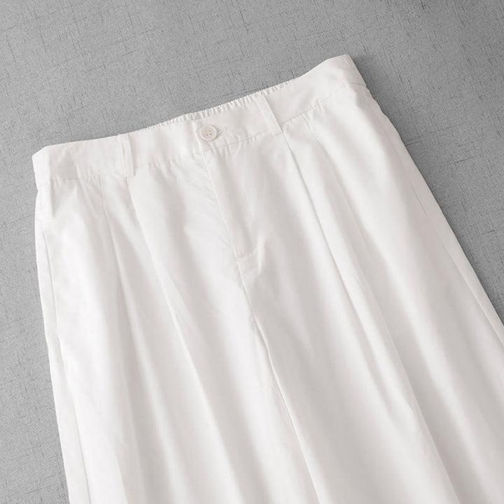Buddha Stones Casual Plain Polyester Women's 7-8 Length Wide Leg Pants With Pockets - image 11