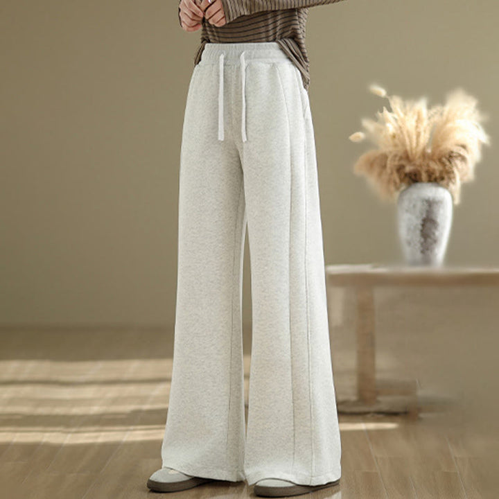 Buddha Stones Casual Plain Cotton Women's Wide Leg Pants With Pockets - image 2