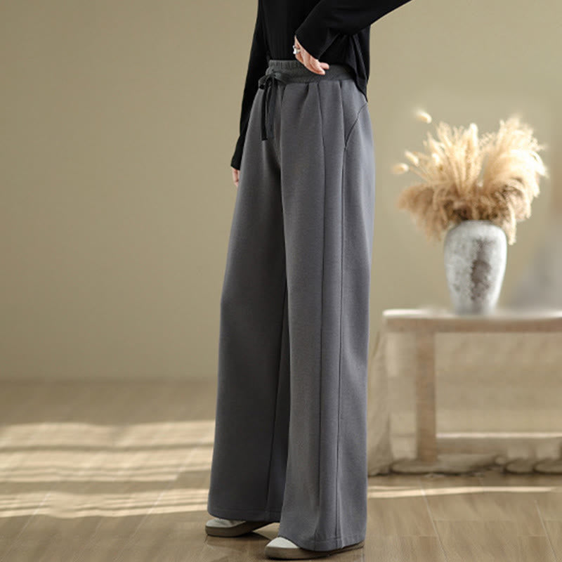 Buddha Stones Casual Plain Cotton Women's Wide Leg Pants With Pockets - image 18