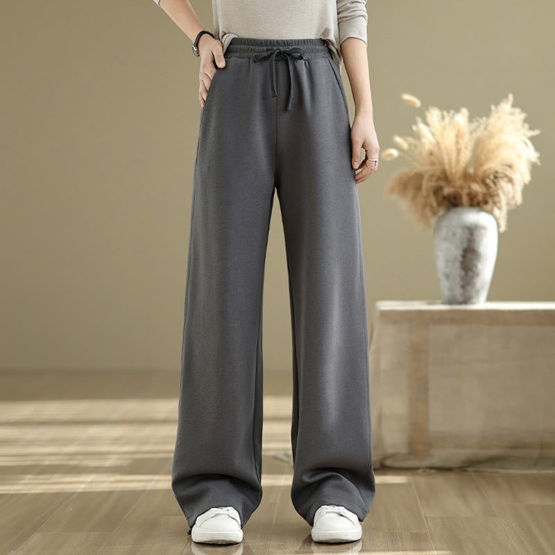 Buddha Stones Casual Rope Women's Cotton Straight-leg Pants With Pockets - image 3