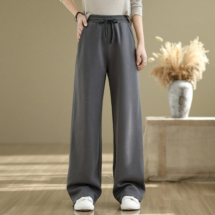 Buddha Stones Casual Rope Women's Cotton Straight-leg Pants With Pockets - image 3