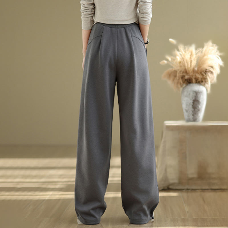 Buddha Stones Casual Rope Women's Cotton Straight-leg Pants With Pockets - image 2