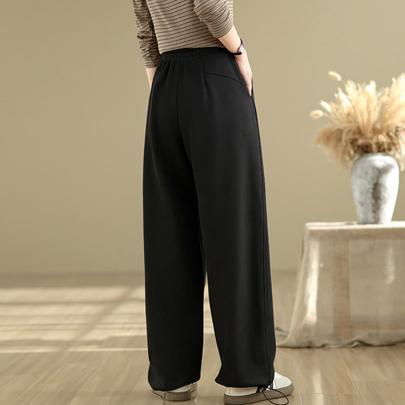 Buddha Stones Casual Rope Women's Cotton Straight-leg Pants With Pockets - image 9