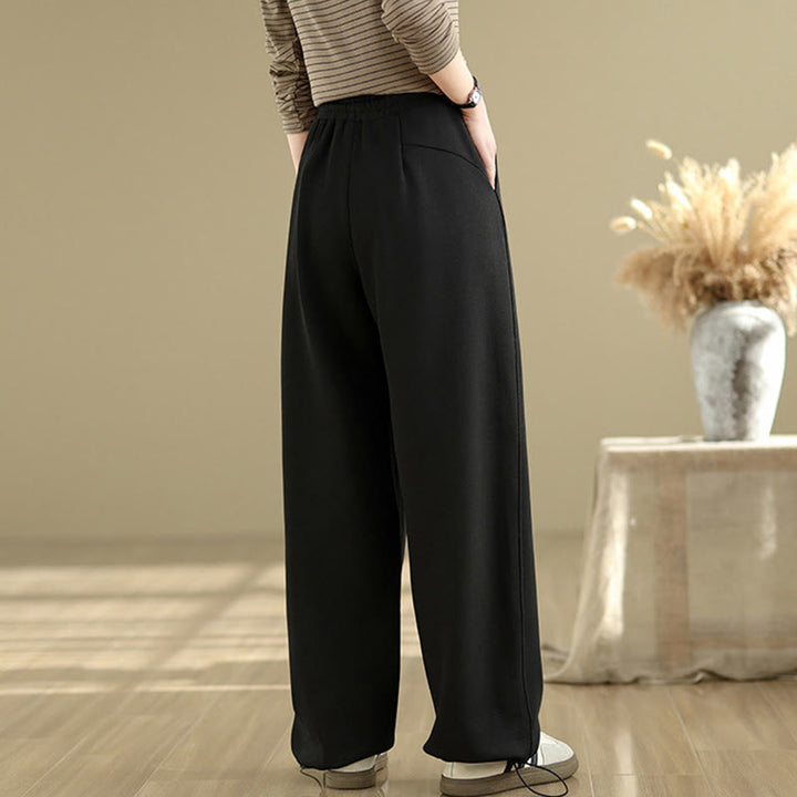 Buddha Stones Casual Rope Women's Cotton Straight-leg Pants With Pockets - image 9