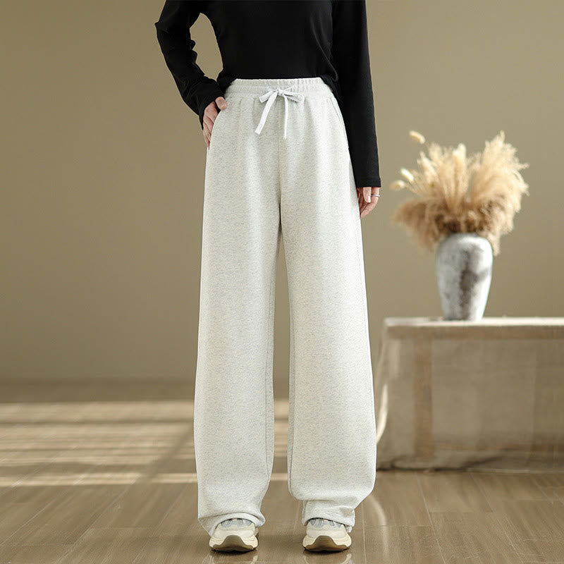 Buddha Stones Casual Rope Women's Cotton Straight-leg Pants With Pockets - WhiteSmoke - US8-10，UK/AU12-14，EU40-42 (2XL) - image 13