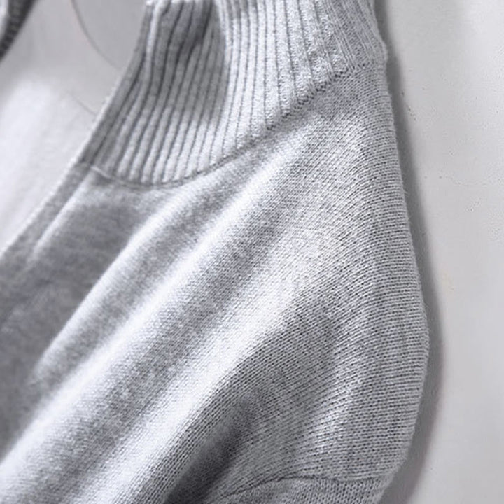 Buddha Stones Plain Zipper Ribbed Bottom Hem Design Men's Long Sleeve Cotton Jacket - image 4
