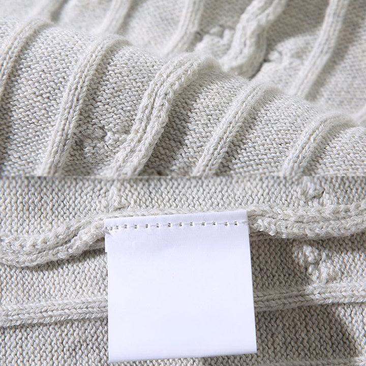 Buddha Stones Cable Knit Design Men's Crew Neck Long Sleeve Pure Cotton Sweater - image 11