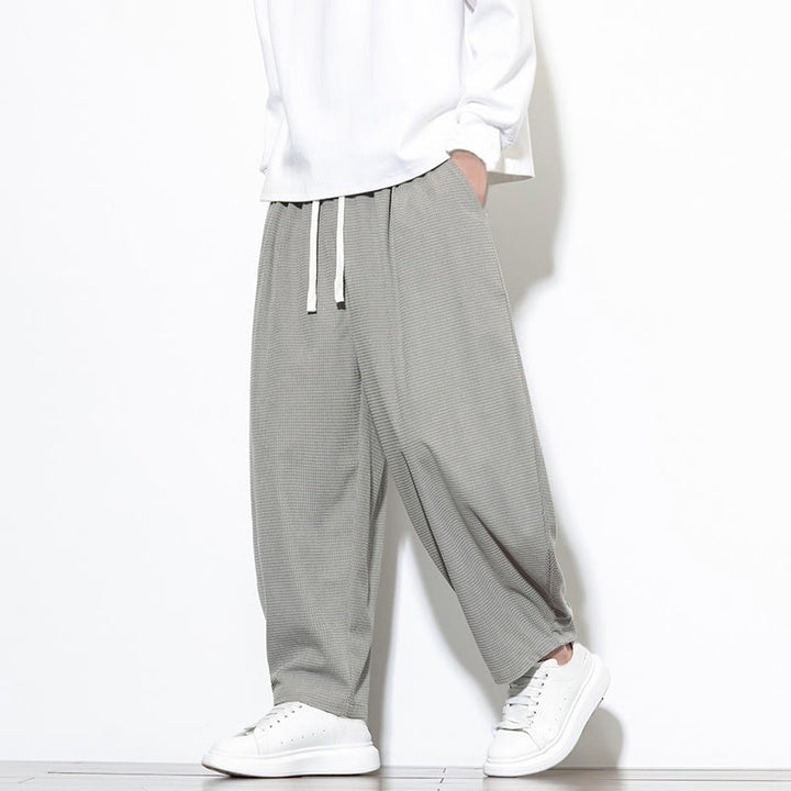 Buddha Stones Men's Plain Pure Cotton Corduroy Ankle-Length Harem Pants With Pockets - LightGrey - US/UK/AU46，EU56 (5XL) - image 8